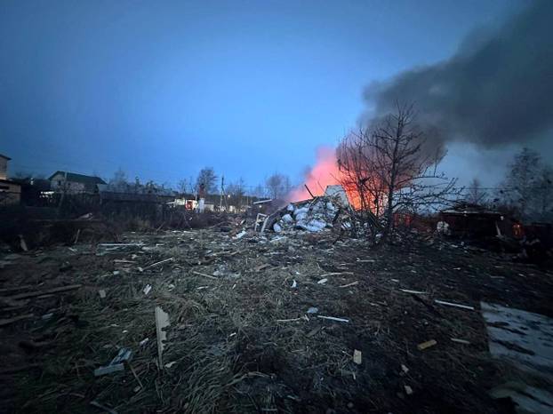 Aftermath of Ukraine's drone attack in Moscow region